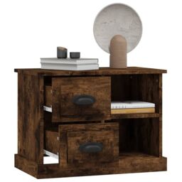 Berkfield Home Bedside Cabinet Smoked Oak 60x35.5x45 cm in Brown - thumbnail 5