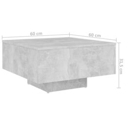 Berkfield Home Coffee Table Concrete Grey 60x60x31.5 cm Engineered Wood - thumbnail 6