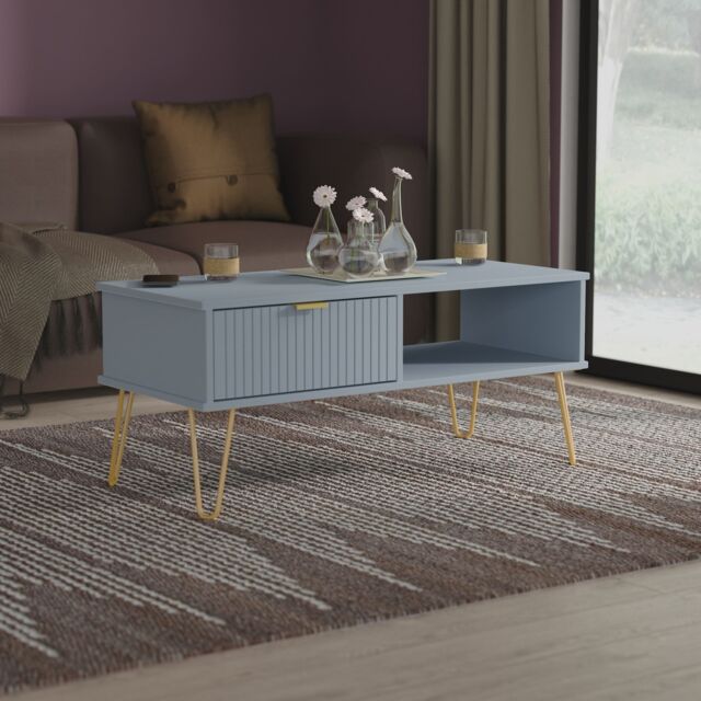 Ready Assembled 2 U Bexley 1 Drawer Coffee Table (Ready Assembled) in Light Blue - image 1