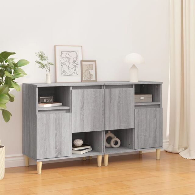 Berkfield Home Sideboards 2 pcs Grey Sonoma 60x35x70 cm Engineered Wood - Size: 60 x 35 x 70 cm - image 1