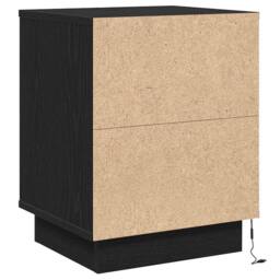 Berkfield Home Bedside Cabinet with LED Lights Black 39x34.5x50 cm - thumbnail 9
