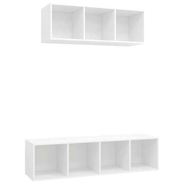 Berkfield Home 2 Piece TV Cabinet Set White Engineered Wood - image 1