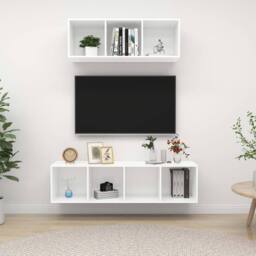 Berkfield Home 2 Piece TV Cabinet Set White Engineered Wood - thumbnail 2