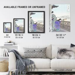 "Artery8 Beauties & Flowers Series Binoculars Framed Wall Art Print Ogata Gekko in Purple - Size: W12"" x H16""" - thumbnail 3
