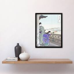 "Artery8 Beauties & Flowers Series Binoculars Framed Wall Art Print Ogata Gekko in Purple - Size: W12"" x H16""" - thumbnail 4