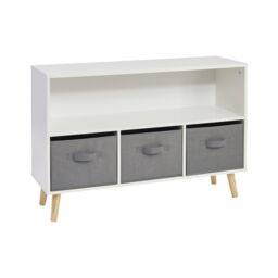 Liberty House Toys Storage Shelf & Fabric Storage Bins in White - thumbnail 6