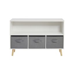Liberty House Toys Storage Shelf & Fabric Storage Bins in White - thumbnail 5