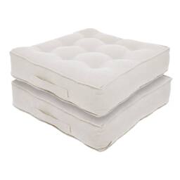 Harbour Housewares Square Armchair Booster Cushions - 50 x 50cm - Pack of 2 in Cream - Size: 50 x 50 cm