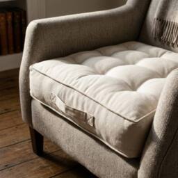 Harbour Housewares Square Armchair Booster Cushions - 50 x 50cm - Pack of 2 in Cream - Size: 50 x 50 cm - thumbnail 2