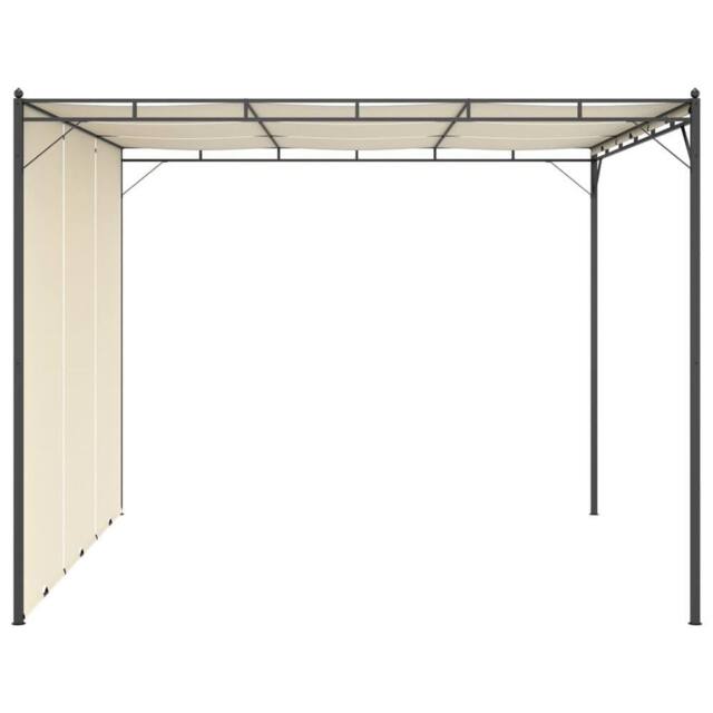 Berkfield Home Durable Garden Gazebo with Side Curtain 3x3x2.25m Cream in Beige - image 1