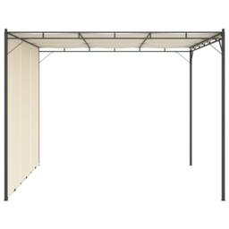 Berkfield Home Durable Garden Gazebo with Side Curtain 3x3x2.25m Cream in Beige - thumbnail 1