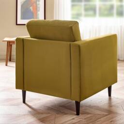 FurnitureboxUK Jade Velvet Chesterfield Armchair in Mustard - thumbnail 3