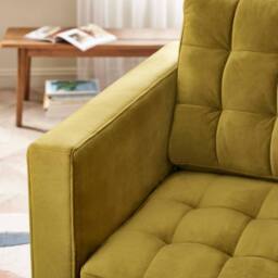 FurnitureboxUK Jade Velvet Chesterfield Armchair in Mustard - thumbnail 5