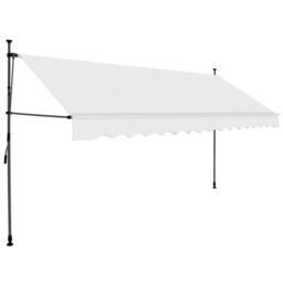 Berkfield Home Manual Retractable Awning with LED 350 cm Cream in Beige - thumbnail 2