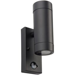 Loops Twin Up & Down Wall Light with PIR Sensor - 2 x 7W GU10 LED - Satin Black - thumbnail 3