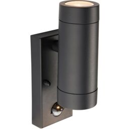 Loops Twin Up & Down Wall Light with PIR Sensor - 2 x 7W GU10 LED - Satin Black - thumbnail 4