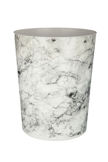 Orsina Sturdy ABS Plastic Waste Bin, Modern Marble Look Rubbish Bin, Functional Recycling Bin, Waste Bin in Grey - image 1