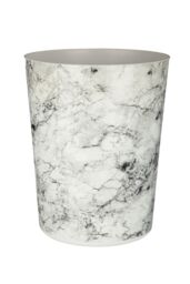 Orsina Sturdy ABS Plastic Waste Bin, Modern Marble Look Rubbish Bin, Functional Recycling Bin, Waste Bin in Grey - thumbnail 1