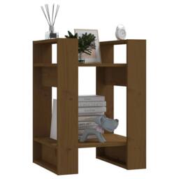 Berkfield Home Book Cabinet/Room Divider Honey Brown 41x35x57 cm Solid Wood Pine - Size: 41 x 35 x 57 cm - thumbnail 7