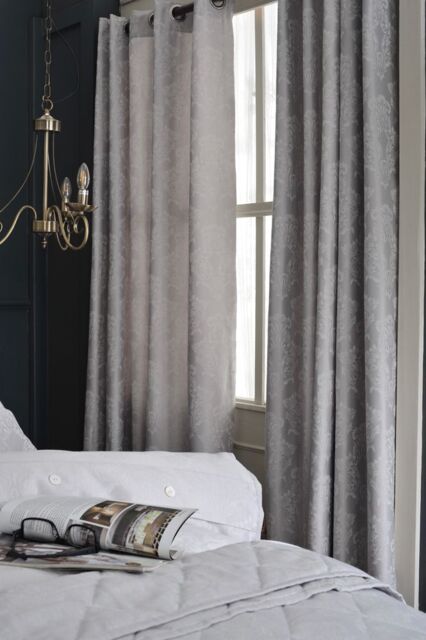 "The Lyndon Company Versailles Eyelet Pair of Curtains - Jacquard Lined - 72"" or 90"" Drop - Deyongs 1846 in Natural - Size: 168 cm width x 183 cm drop" - image 1