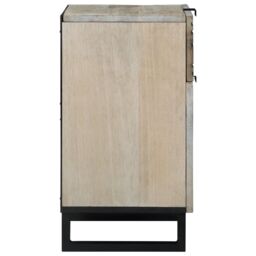 Berkfield Home Bedside Tables with Drawer White & Black 50 x 33 x 60 cm - thumbnail 4