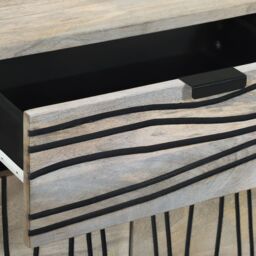 Berkfield Home Bedside Tables with Drawer White & Black 50 x 33 x 60 cm - thumbnail 7