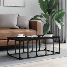 Berkfield Home Modern Coffee Table Black 100x50x35.5 cm Engineered Wood - thumbnail 2