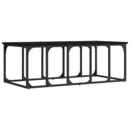 Berkfield Home Modern Coffee Table Black 100x50x35.5 cm Engineered Wood - thumbnail 3