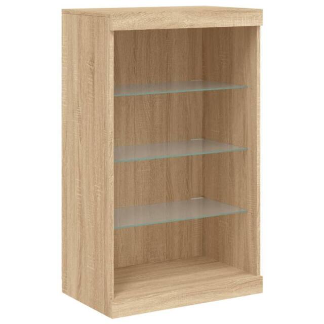 Berkfield Home Sideboard with LED Lights Sonoma Oak 60.5x37x100 cm in Light Brown - image 1