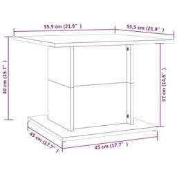 Berkfield Home Coffee Table Brown Oak 55.5x55.5x40 cm Engineered Wood - thumbnail 7