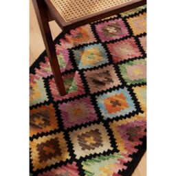 THE RUGS Kamal Kelim Rug, Handwoven Wool & Cotton, Reversible 3mm Flat Pile - Size: 120 cm x 170 cm - thumbnail 9
