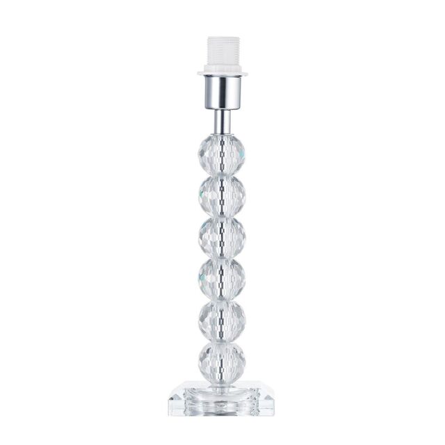 Happy Homewares Contemporary Clear Crystal Glass & Metal Table Lamp Base with Faceted Spheres - image 1
