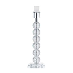 Happy Homewares Contemporary Clear Crystal Glass & Metal Table Lamp Base with Faceted Spheres - thumbnail 1