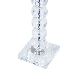 Happy Homewares Contemporary Clear Crystal Glass & Metal Table Lamp Base with Faceted Spheres - thumbnail 2