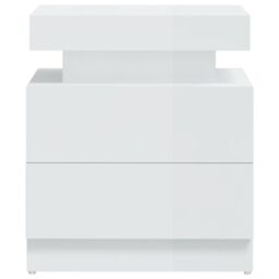 Berkfield Home Bedside Cabinet High Gloss White 45x35x52 cm Engineered Wood - Size: 45 x 35 x 52 cm - thumbnail 4