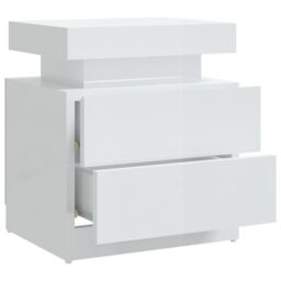 Berkfield Home Bedside Cabinet High Gloss White 45x35x52 cm Engineered Wood - Size: 45 x 35 x 52 cm - thumbnail 6