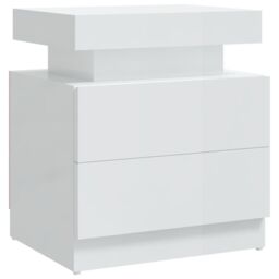 Berkfield Home Bedside Cabinet High Gloss White 45x35x52 cm Engineered Wood - Size: 45 x 35 x 52 cm - thumbnail 2