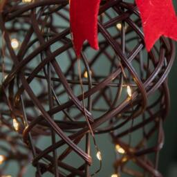 Samuel Alexander 40cm Battery Operated Christmas Reindeer with Red Bow & 30 White LEDs in Brown - thumbnail 4