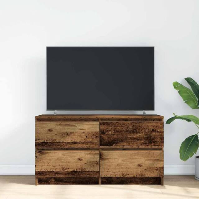 Berkfield Home TV Cabinet Old Wood 100x35x54 cm Engineered Wood in Brown - Size: 100 x 35 x 54 cm - image 1