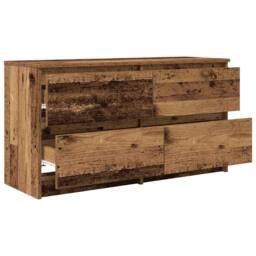 Berkfield Home TV Cabinet Old Wood 100x35x54 cm Engineered Wood in Brown - Size: 100 x 35 x 54 cm - thumbnail 5