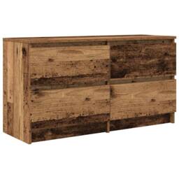 Berkfield Home TV Cabinet Old Wood 100x35x54 cm Engineered Wood in Brown - Size: 100 x 35 x 54 cm - thumbnail 3