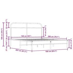 Berkfield Home Bed Frame Without Mattress 160x200 cm Smoked Oak Engineered Wood in Brown - thumbnail 9