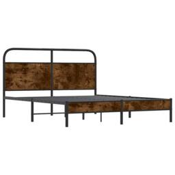 Berkfield Home Bed Frame Without Mattress 160x200 cm Smoked Oak Engineered Wood in Brown - thumbnail 4