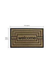 JVL Vienna Rubber Backed Scraper Doormat 45x75cm Welcome in Brown - Size: 45 cm x 75 cm - thumbnail 5