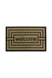 JVL Vienna Rubber Backed Scraper Doormat 45x75cm Welcome in Brown - Size: 45 cm x 75 cm - thumbnail 1
