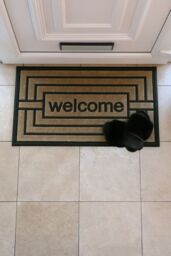 JVL Vienna Rubber Backed Scraper Doormat 45x75cm Welcome in Brown - Size: 45 cm x 75 cm - thumbnail 2