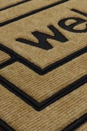 JVL Vienna Rubber Backed Scraper Doormat 45x75cm Welcome in Brown - Size: 45 cm x 75 cm - thumbnail 3