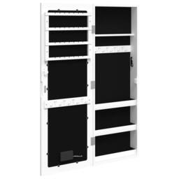 Berkfield Home Mirror Jewellery Cabinet with LED Lights Wall Mounted White - thumbnail 8