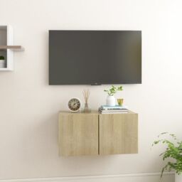 Berkfield Home Hanging TV Cabinet Sonoma Oak 60x30x30 cm in Brown - Size: 60 x 30 x 30 cm - thumbnail 1