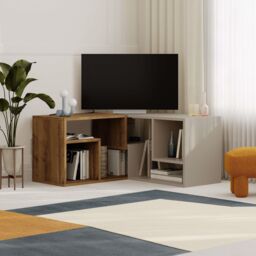 Decortie Glis' Modern Corner TV Unit for TVs Up to 35 Inches in Dark Brown - Size: 1 Pack - thumbnail 1